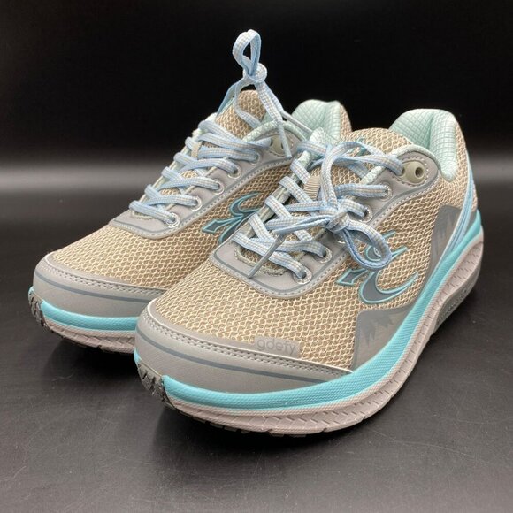 GDEFY Gravity Defyer Mighty Walk Gray/Blue Sneakers Women's Size 6 - Picture 1 of 13
